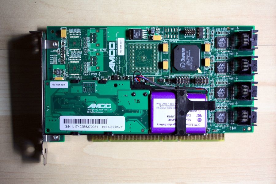 3ware AMCC Escalade 9500S-8 SATA-II RAID Controller PCI-X + BBU (Battery Backup Unit)