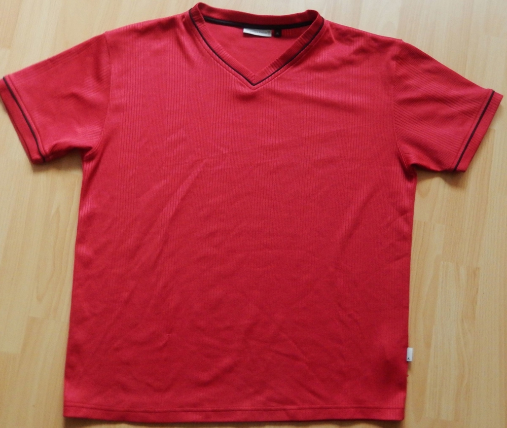 Shirt in Rippenoptik Gr. XL weinrot - Angelo Litrico mit Stickerei