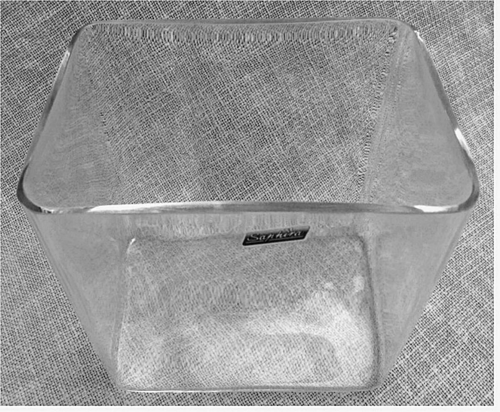Deko-Gefäß / Pflanzgefäß aus Glas - Breite ca. 18 cm - Höhe ca. 18 cm - Tiefe ca. 13 cm