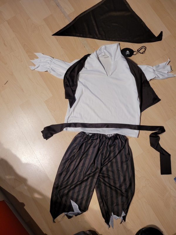 Kinderpiratenkostüm, Größe S (4-6 Jahre) für Fasching Karneval