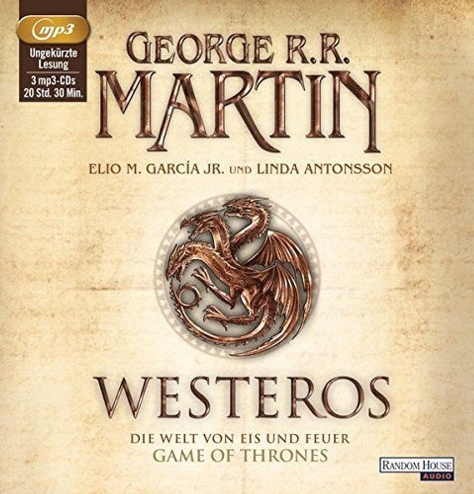 Westeros Hörbuch 3 MP3-CDs GOT Game of Thrones Geschenk Lied von Eis und Feuer Die Ringe der Macht