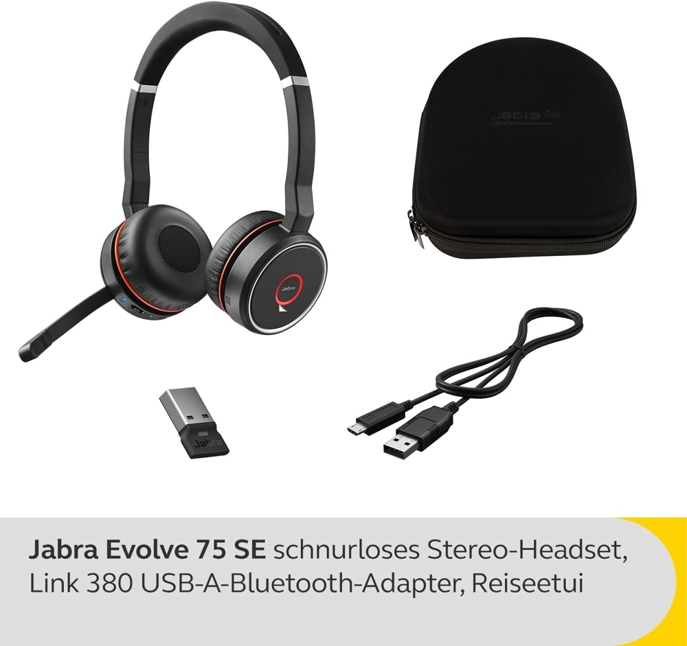 Jabra Evolve 75 SE Schnurloses Stereo-Headset NEU OVP