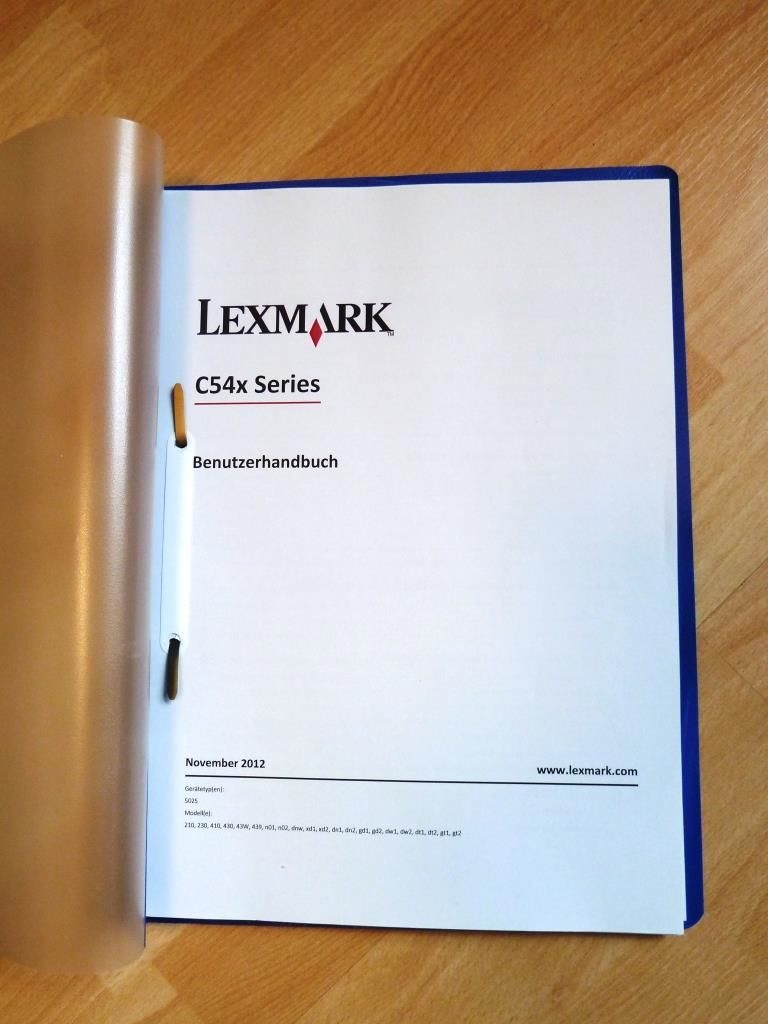 Bedienungsanleitung für Lexmark C540n, ausgedruckt