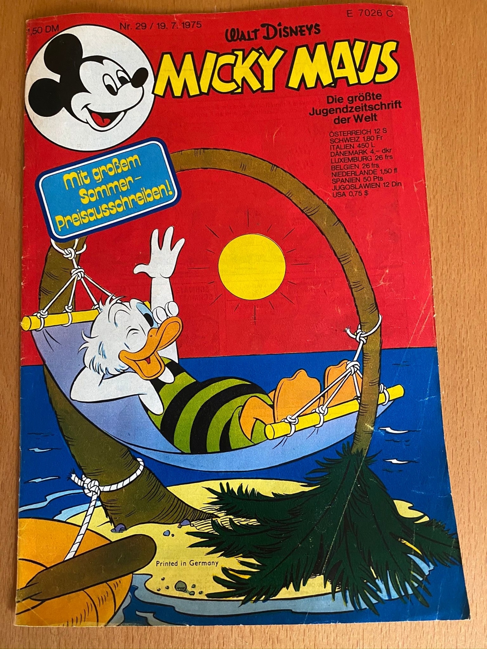 Micky Maus Heft Nr. 29, 19.7.1975