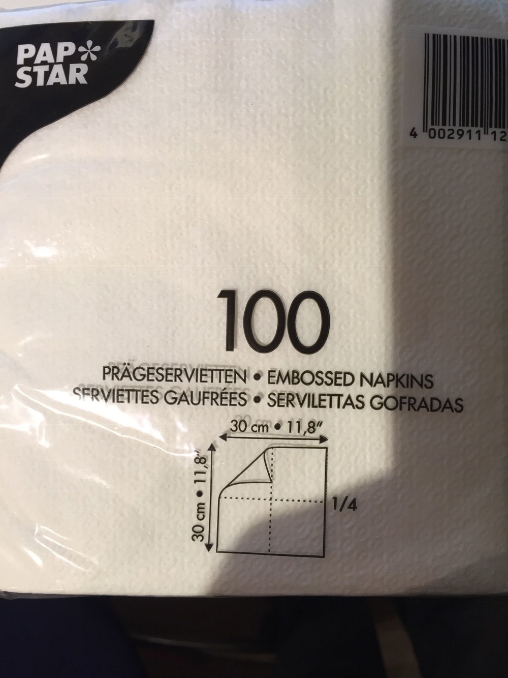 13 x 100 Servietten, weiß, 300 x 300 mm, 1-lagig