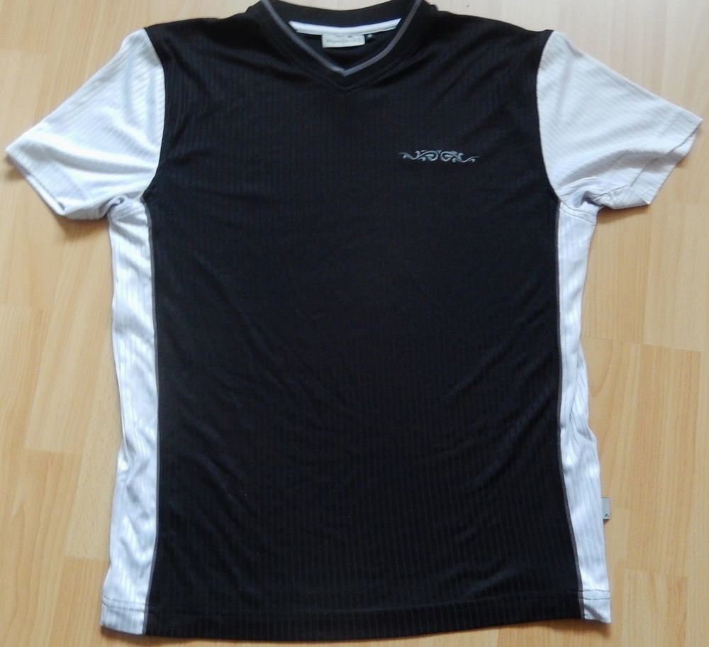 Shirt in Rippenoptik Gr. XL schwarz-grau - Angelo Litrico
