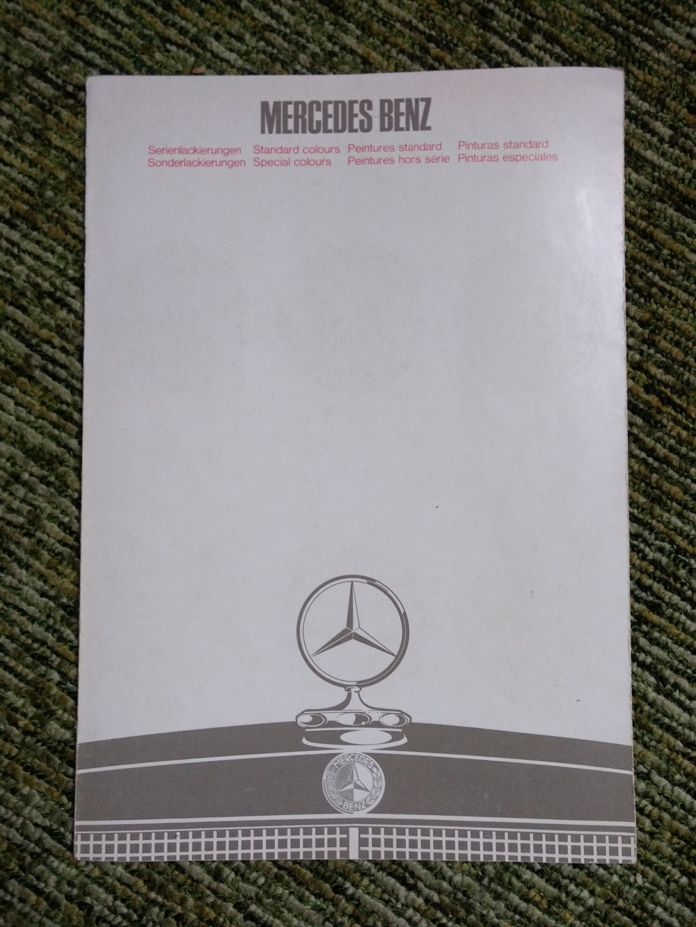 Mercedes Benz Prospekt Serienlackierungen, Anfang der1970er