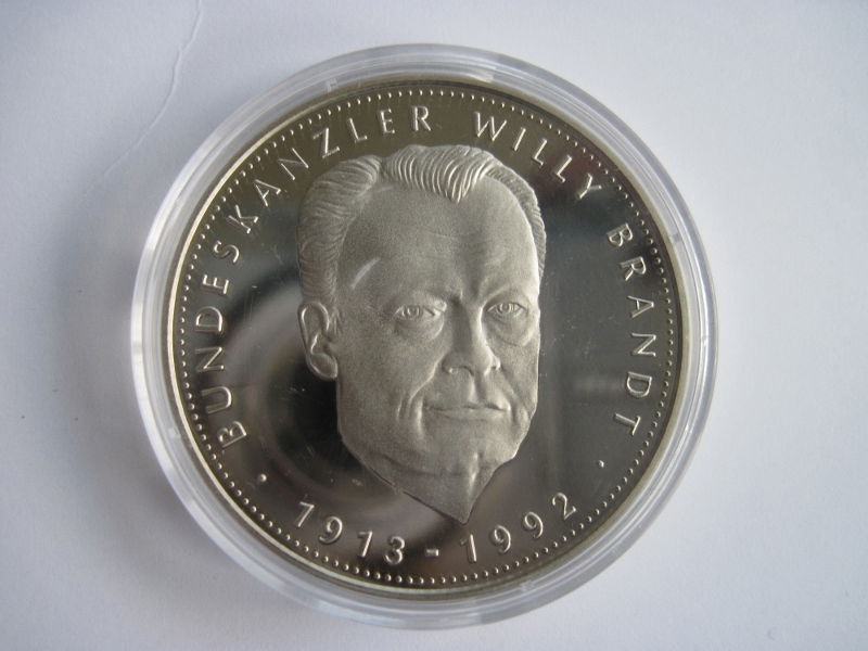 Medaille Willy Brandt 1992 Polierte Platte in Kapsel, Deutschland