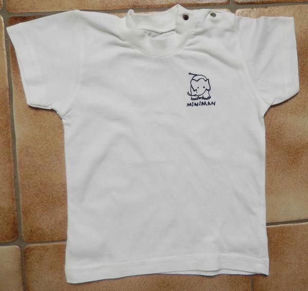 T-Shirt weiß Gr. 74-80 / MINIMAN / mit Druckknopfverschluß