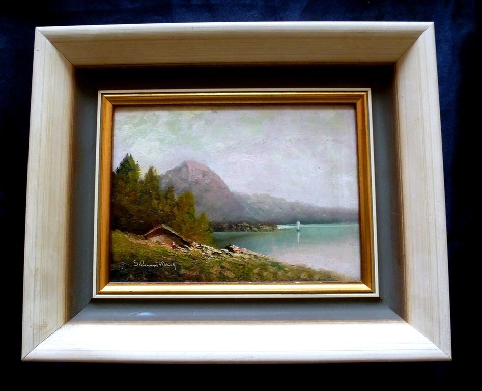 2 Gemälde Ölgemälde Ölbild Aquarell Österreich Austria, 1 x Karl Schmidbauer geb.1921Linz