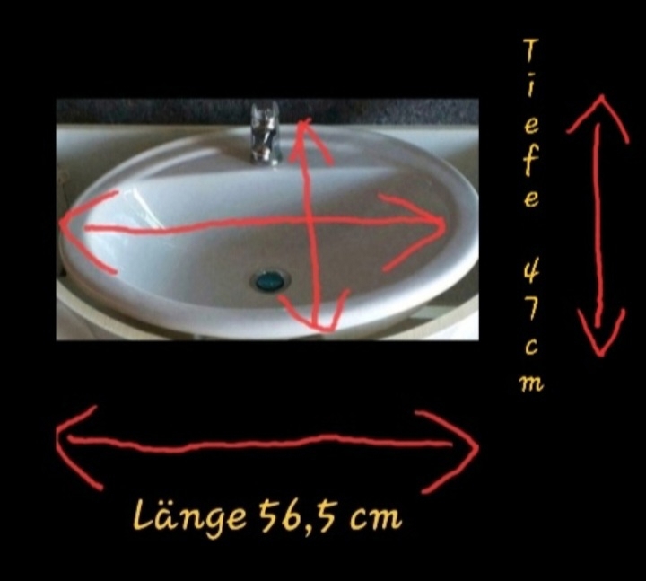 1-2 Waschbecken weiss 47 cm x 56,5 cm Bad mit 2 x Mischbatterien