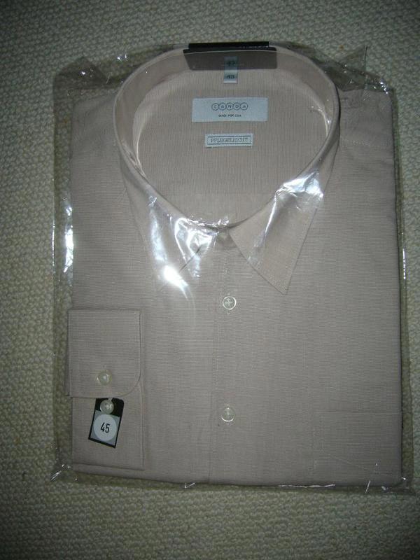 Langarm Hemd für Herren, beige, Gr. 45, normale Passform, langärmlig, pflegeleicht, C&A