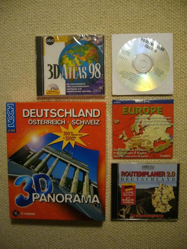 Computer / PC Software: Deutschland, Europa, Welt: 3D, Atlas, Karten & Routenplaner