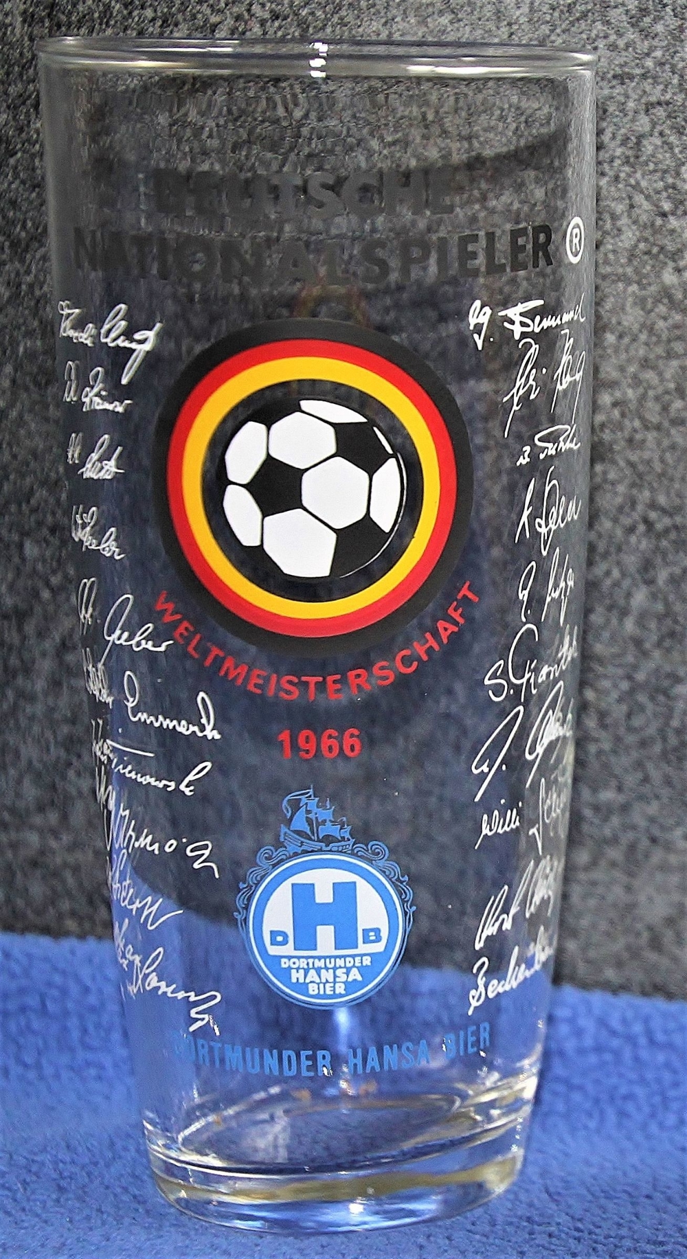 Bierglas / Deutsche Nationalspieler WM 1966 / Dortmunder Hansa Bier