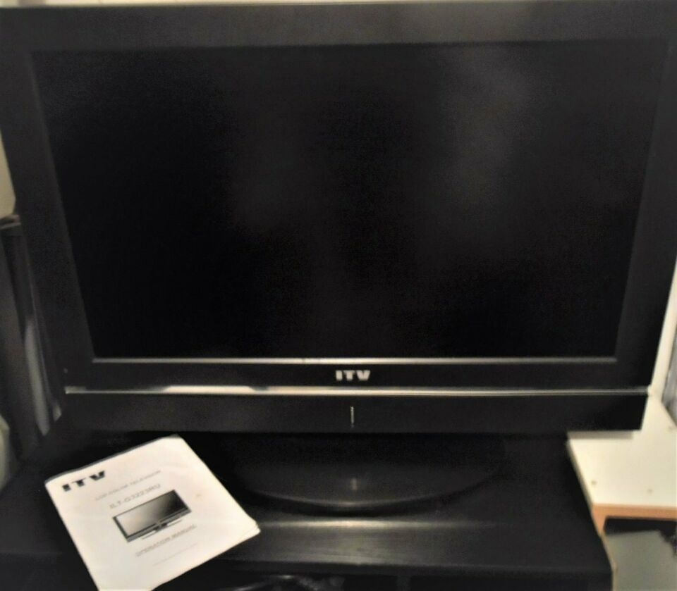 ITV 32" LCD TV Fernseher & Rollbaren Schwarze Schrank Tisch