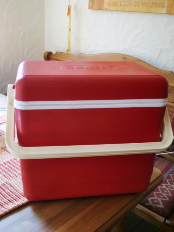 Rote Kühlbox/Kühltasche mit 2 Kühlelementen: