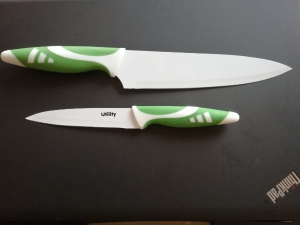 2 tlg. Messer Set, weiß - grün