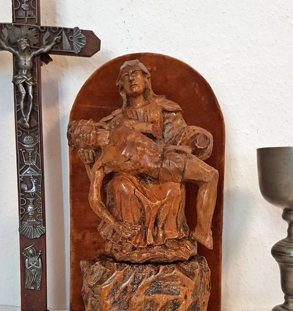 Pieta Main Franken Madonna 18. Jh. Mutter Gottes heilige Maria antik Jesus Christus