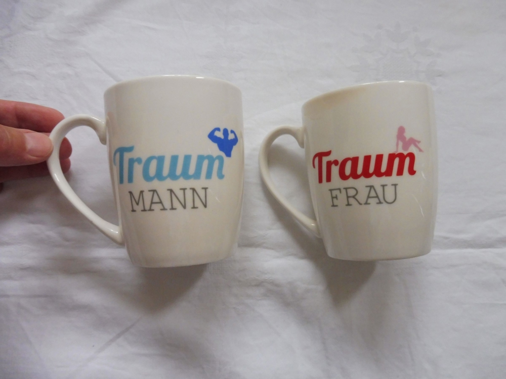 Tassen Set - Traummann & Traumfrau + Ersatztasse "Traumfrau"