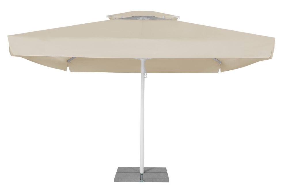 Profi 5x5m Sonnenschirm 5m Gastroschirm Marktschirm von Lukip inkl. Ständer und Platten Beige