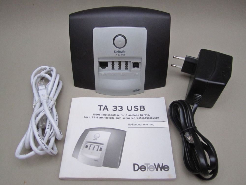 DeTeWe TA33 USB Terminaladapter ISDN Analog mit Standfuß