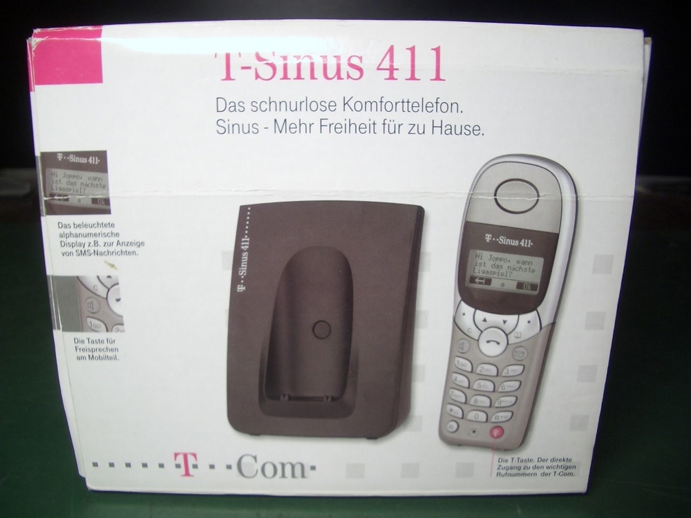 Telekom - T-Sinus 411 - Basis und Mobilteil - Freisprechen - silber/schwarz
