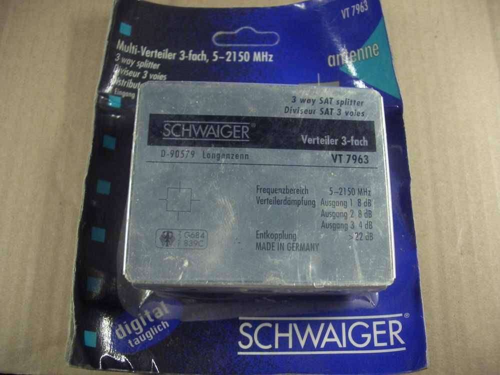 Schwaiger 3-Fach-Verteiler VT7963 neu