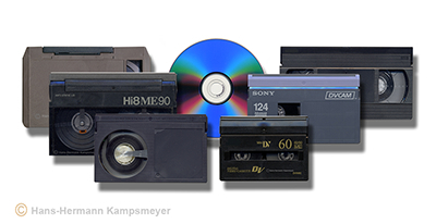 Digitalisierung (Kopie) von Videos, Dias, Negativen, Fotos, Musikkassetten, Schallplatten und Band.