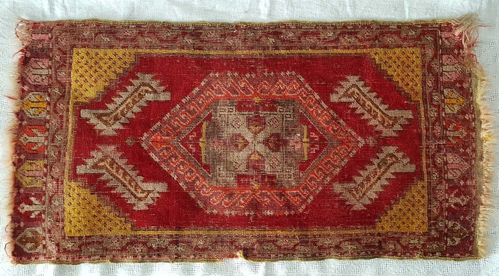 Antiker Anatolischer Teppich 19.Jh. Sammler Kunst- Sakral- Unterlage Möbel Orient