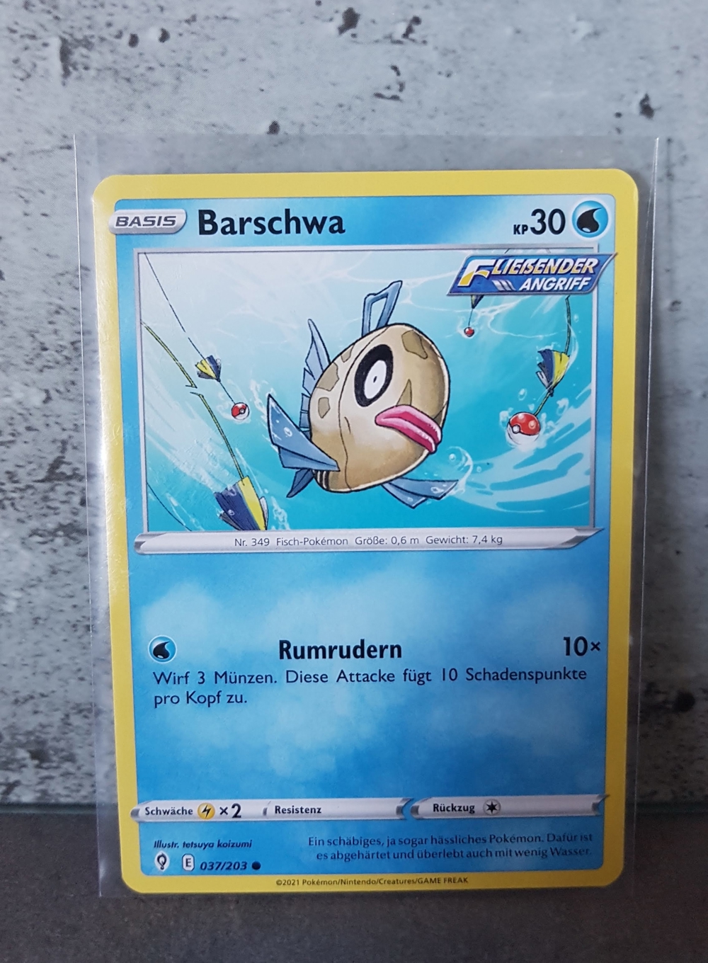 # Pokemon Karte Barschwa ©2021 Nintendo 037/203 Basis Card Deutsch