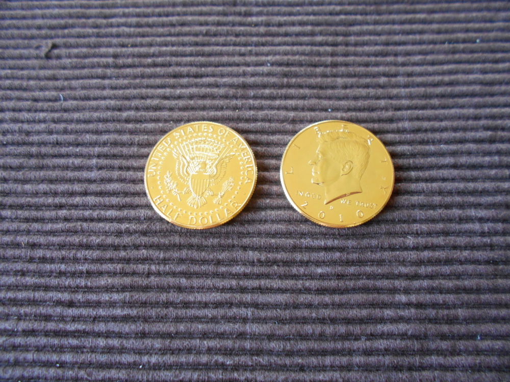 USA 1/2 Dollar John. F. Kennedy 2010 mit 24 Karat Goldauflage