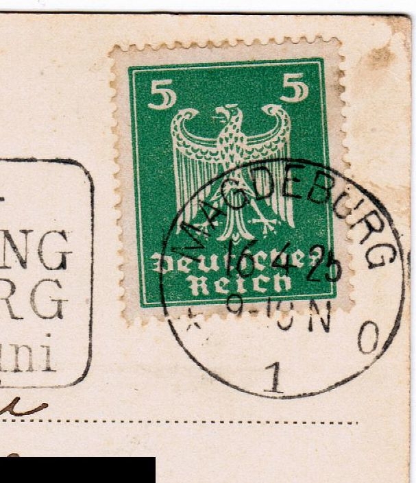 Deutsches Reich 356 Xx Adler 5 Pfennig gestempelt, auf AK, no PayPal