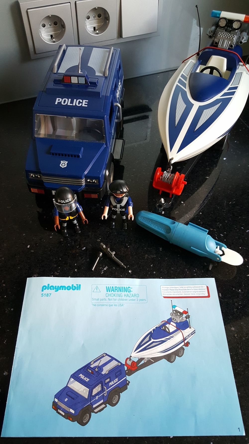 Playmobil Polizeiauto + Speedboot