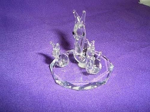 Schnecke Familie Glas Bleikristall Figur NEU in Originalverpackung