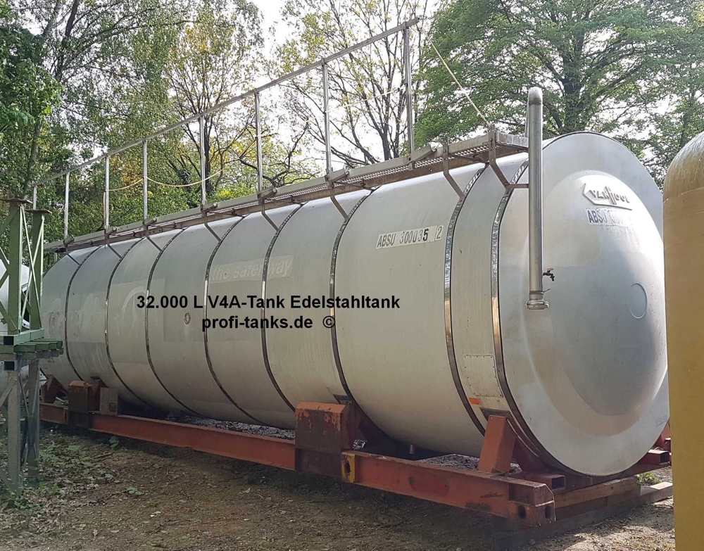 V10 gebrauchter 32.000 L Edelstahltank V4A isolierter Transporttank Chemietank Wasserstoff Wärmetank