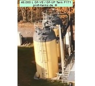 P171 gebrauchter 46.000 Liter GF-UP Tank Kunststofftank Flachbodentank Wassertank Flüssigfuttertank