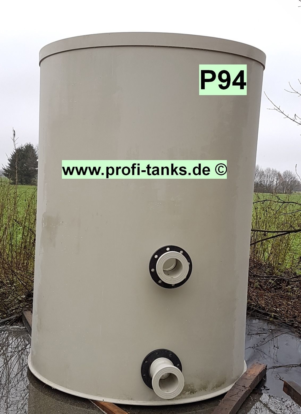 P94 gebrauchter 6.600 L Polypropylen-Tank PP-Tank Flachbodentank Regenwassertank Flüssigfuttertank