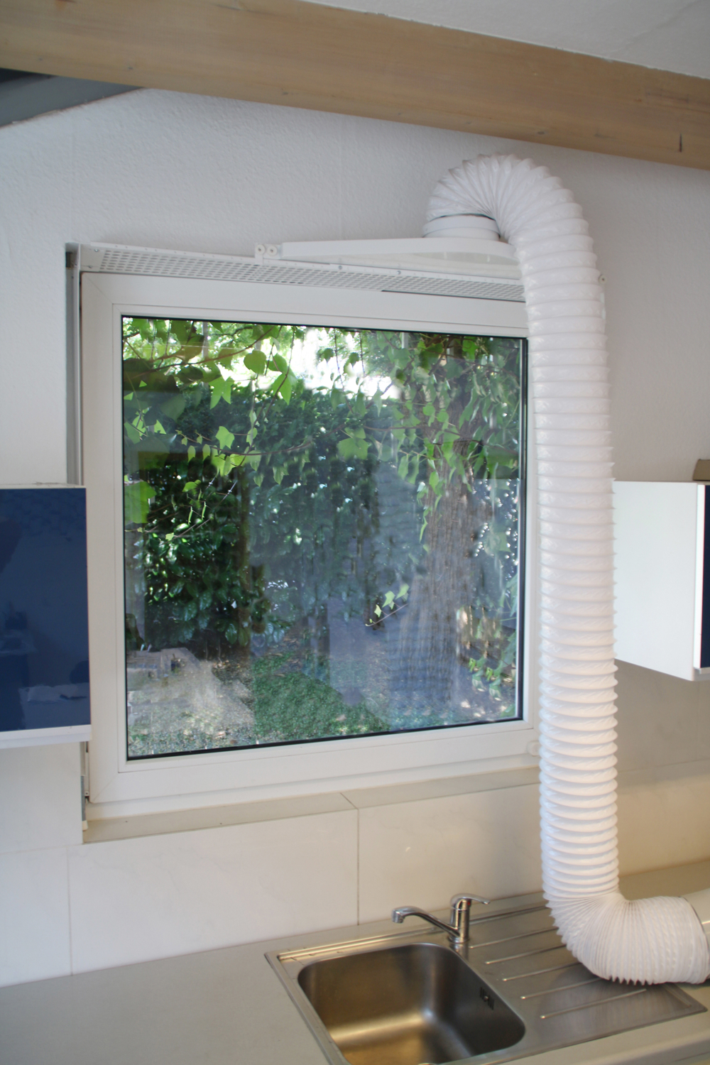 Fensterabdichtung, Klimageräteanschluss, Abluftschlauch Fenster ohne kleben oder bohren