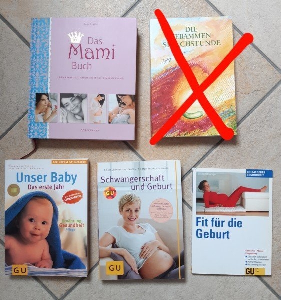 Diverse Bücher zu Schwangerschaft, Geburt und Baby