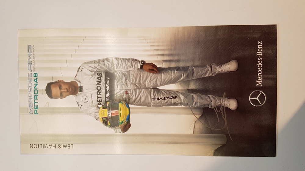 Autogrammkarte Lewis Hamilton