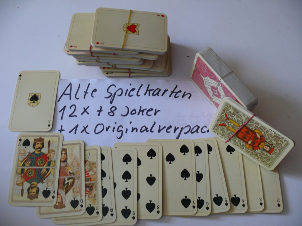 Spielkarten,alte Spielkarten 12xplus 1x Originalverpackt.