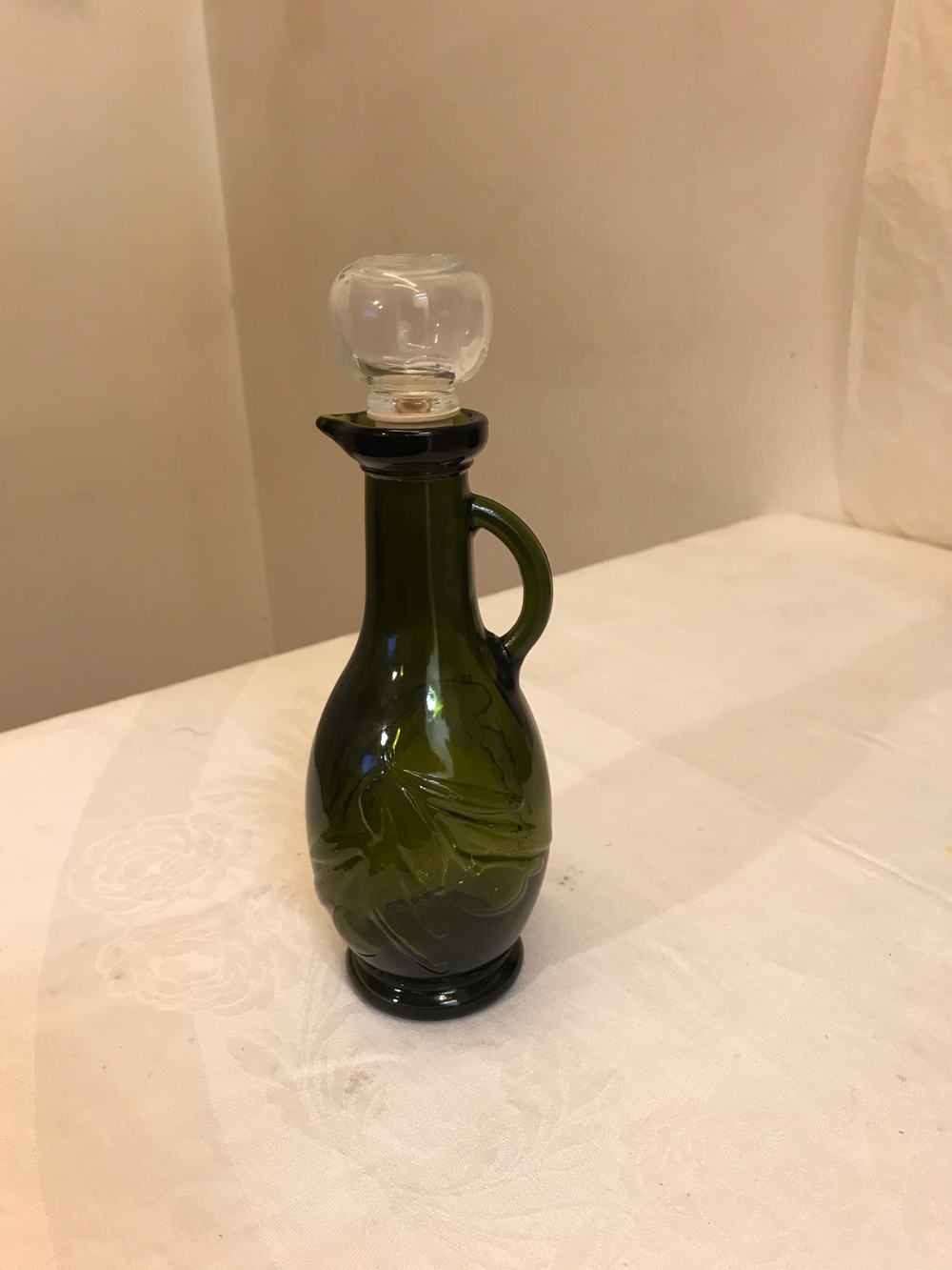 Öl Essig Karaffe mit Deckel aus Glas