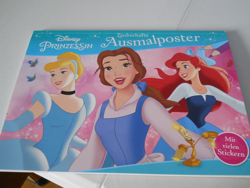 Disney Prinzessin , Ausmalposter und Sticker Block.