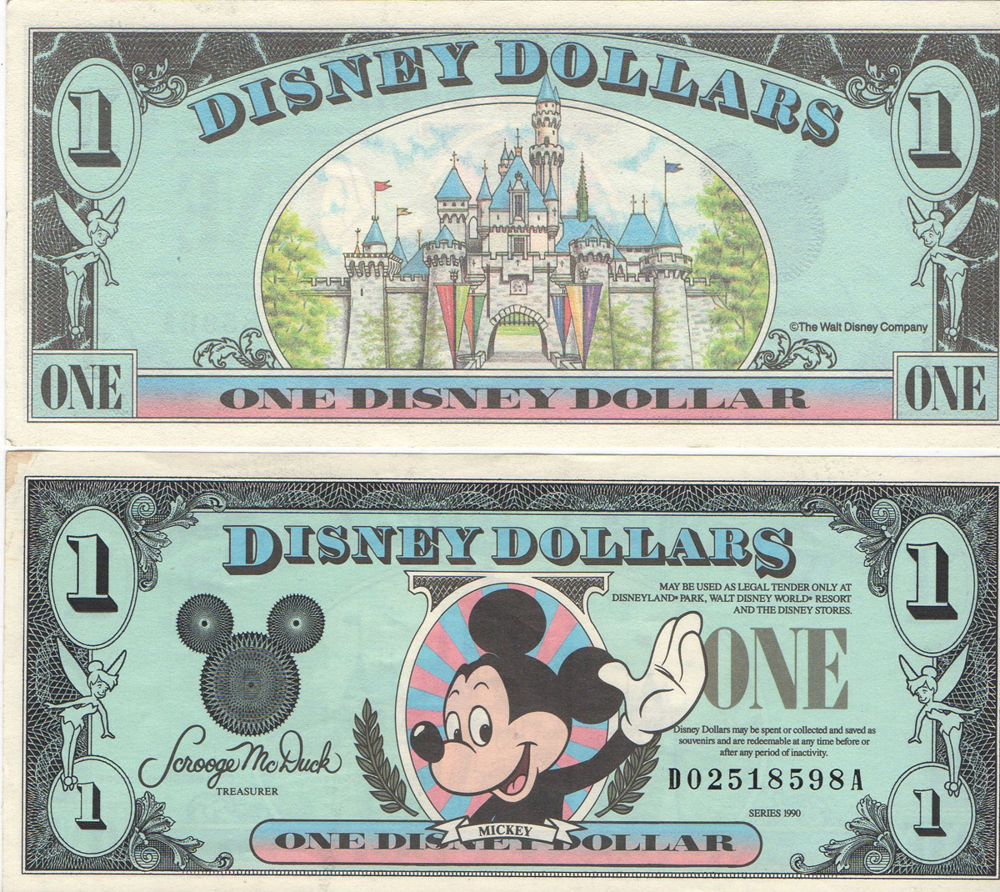 US $ 1,00 Disney Dollar Mickey von 1991