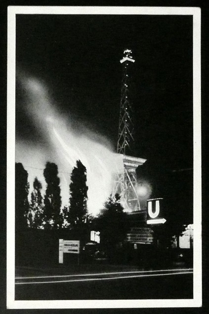 Alte Postkarte von Berlin - der Brand des Funkturms ( 1935 ) Karte Nr. 1631
