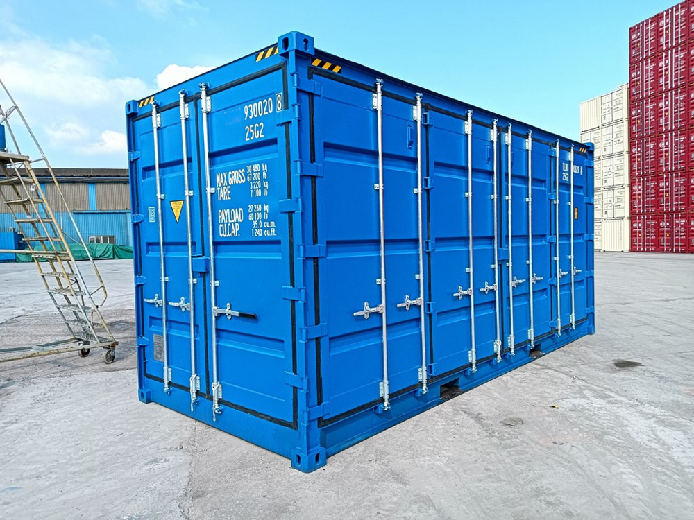 20`HC Open Side/ Side Door SEECONTAINER seitlich offen Blau