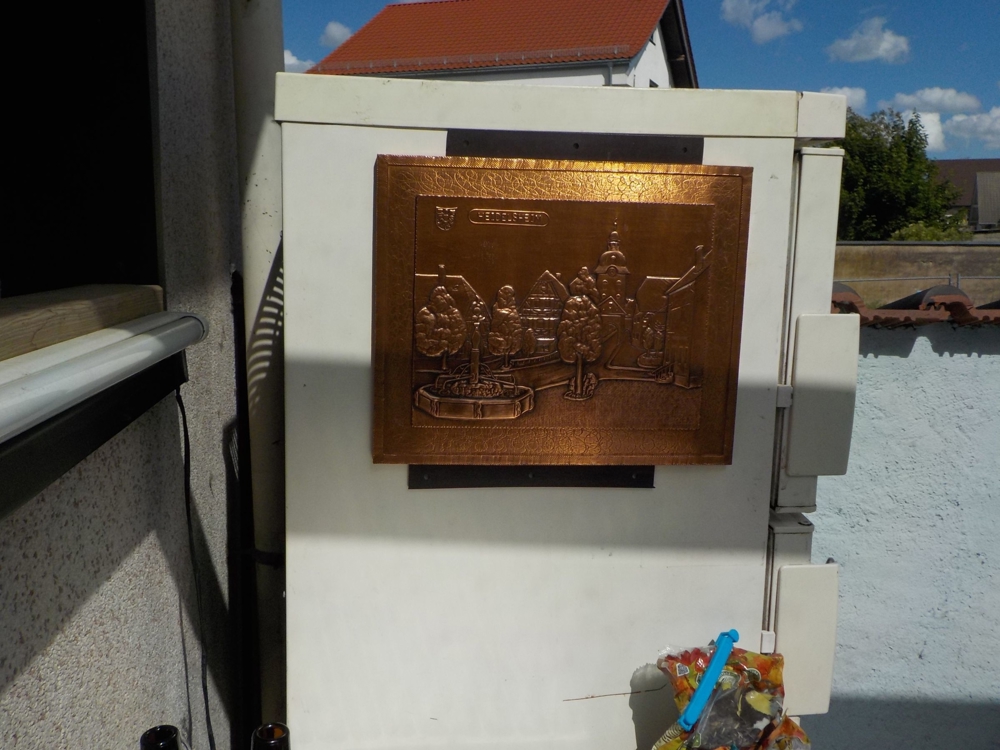 Kupferfarbenes Bild aus Heidelsheim, ideal für die Kellerbar, Balkon,.