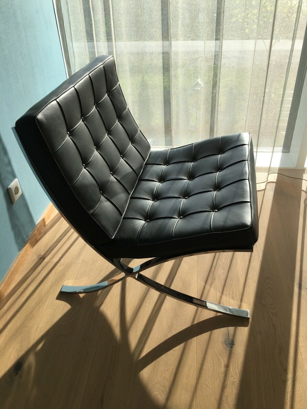 Barcelona Chair Original Knoll, schwarz Leder