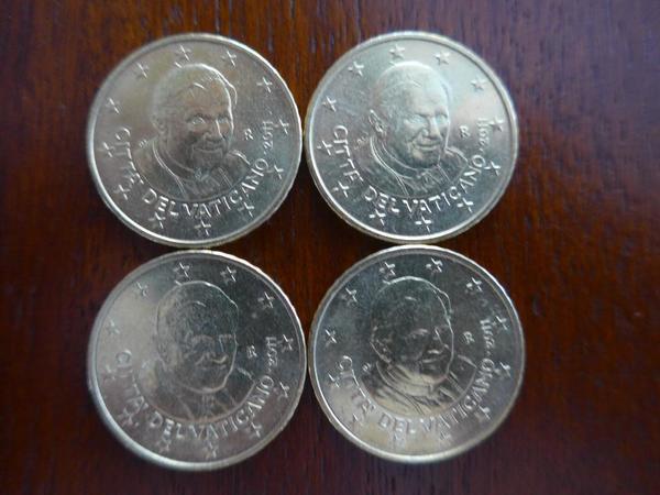 Der deutsche Pabst - Vatican 50 Cent Münzen - nicht im Portemonnaie
