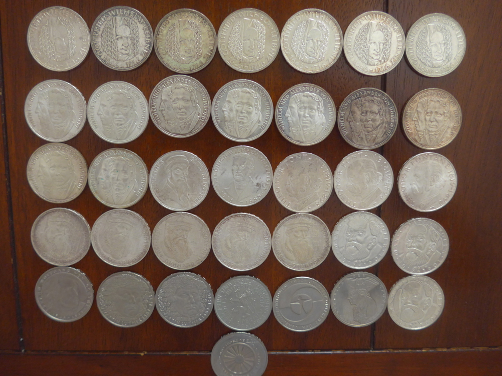 36 x 5 DM Sonder-Münzen - Leibniz / Humboldt und mehr
